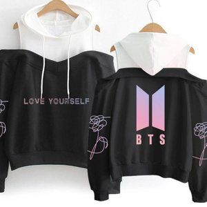 BTS Love Yourself Off Shoulder Hoodie